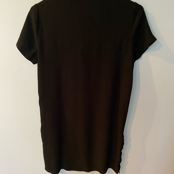 Last Call! Madewell Black V-neck Dress with Side Buttons, Small - Picture 6 of 8
